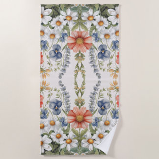Serviette de plage Fleur sauvage colorée