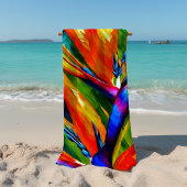 Serviette De Plage Fleur tropicale abstraite d'oiseau de paradis