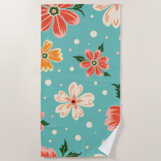 Serviette De Plage Fleur tropicale bleue