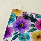 Serviette De Plage Fleur vive Fleur Aquarelle Nom floral (En situation)