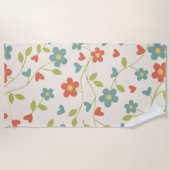 Serviette de plage fleurie (Devant)