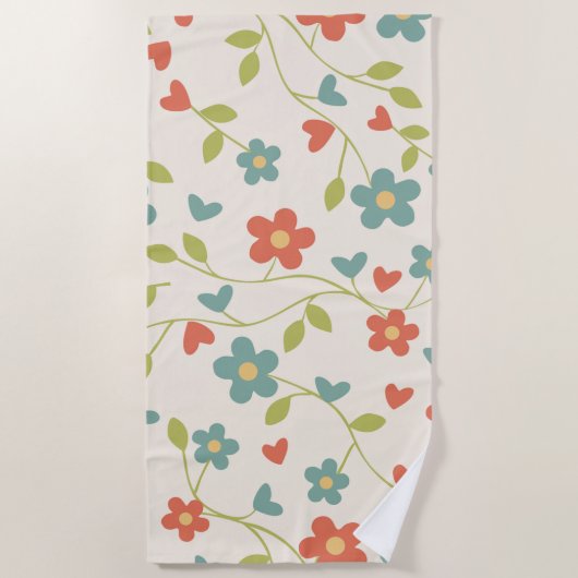 Serviette de plage fleurie (Devant)