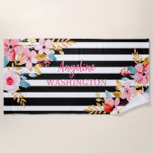 serviette de plage fleurie (Devant)