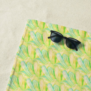 Serviette De Plage Fleuriste Impressionniste Chartreuse Minimaliste