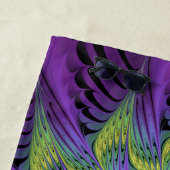 Serviette De Plage Fleuron vert violet Art Abstrait fractal moderne (En situation)