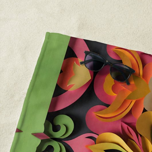 Serviette De Plage fleurs (En situation)