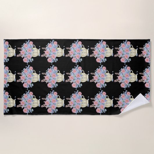 Serviette De Plage fleurs (Devant)