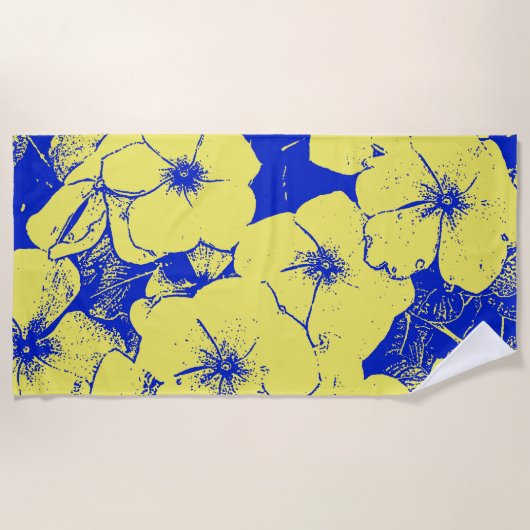 Serviette De Plage Fleurs Abstraites tropicales (Devant)