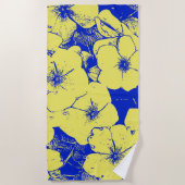 Serviette De Plage Fleurs Abstraites tropicales (Devant)