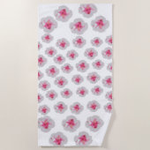 Serviette De Plage Fleurs blanches d'Hibiscus (Devant)