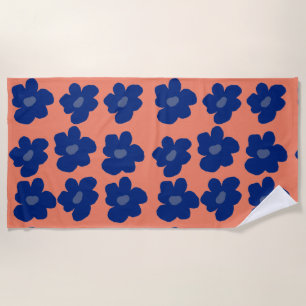Serviette De Plage Fleurs bleues