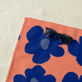 Serviette De Plage Fleurs bleues (En situation)