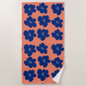 Serviette De Plage Fleurs bleues (Devant)