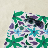 Serviette De Plage Fleurs bleues (En situation)