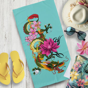 Serviette De Plage Fleurs chinoises de cerisiers de Lotus