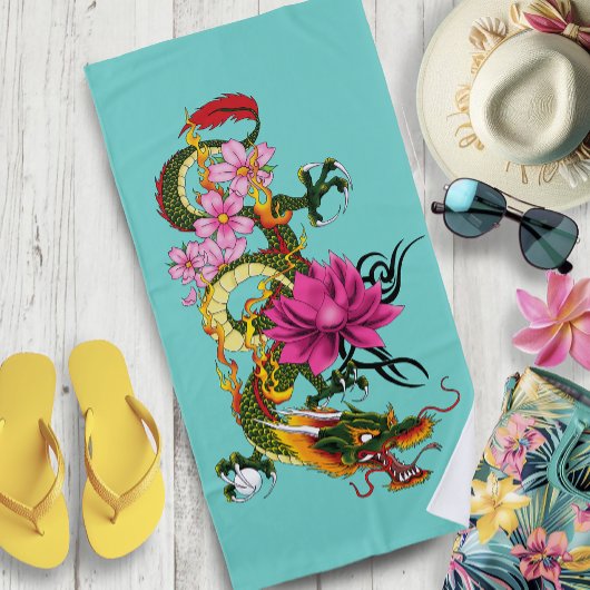 Serviette De Plage Fleurs chinoises de cerisiers de Lotus