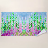 Serviette De Plage Fleurs Colorées (Devant)