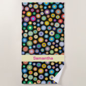 Serviette De Plage Fleurs colorées (Devant)
