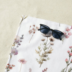 Serviette De Plage Fleurs colorées, Fleurs sauvages, Fleurs de Jardin