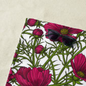 Serviette De Plage Fleurs Cosmos roses (En situation)