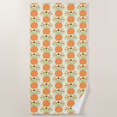 Serviette De Plage Fleurs d'action de grâces à motif Citrouille (Devant)