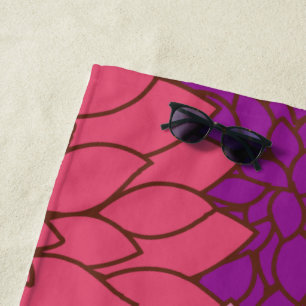 Serviette De Plage Fleurs Dahlia, Fleurs Colorées, Motif Floral