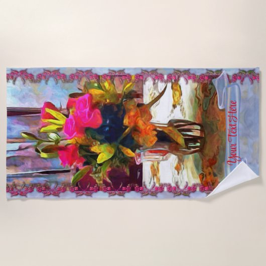 Serviette De Plage Fleurs d'amour PM0001 (Devant)
