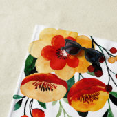 Serviette De Plage Fleurs d'aquarelle de lune de miel mariage personn (En situation)