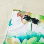 Serviette De Plage Fleurs d'aquarelle et motif rose (En situation)