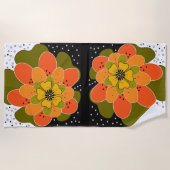 Serviette De Plage Fleurs d'automne, automne, fleur, illustration (Devant)