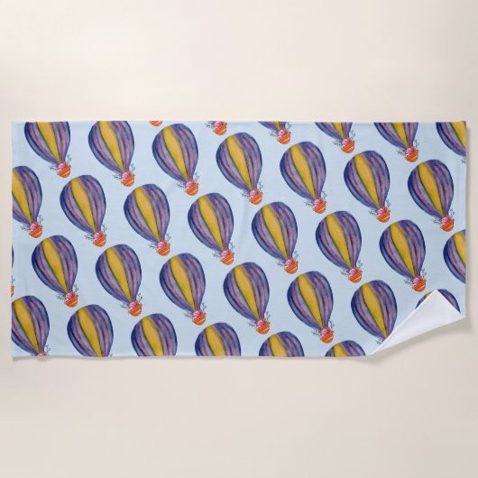 Serviette De Plage Fleurs de ballon à air chaud (Devant)
