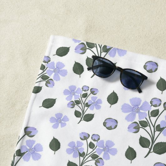 Serviette De Plage Fleurs de Blackberry, motif transparent (En situation)