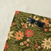 Serviette De Plage Fleurs de Bohême en terre (En situation)