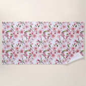 Serviette De Plage Fleurs de cerisier roses jolies (Devant)