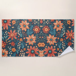 Serviette De Plage Fleurs de champs, beaux art de printemps.