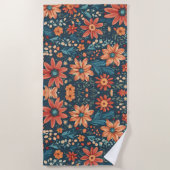 Serviette De Plage Fleurs de champs, beaux art de printemps. (Devant)
