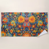 Serviette De Plage Fleurs de champs, beaux art de printemps. (Devant)