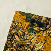 Serviette De Plage Fleurs de chrysanthème jaune (En situation)
