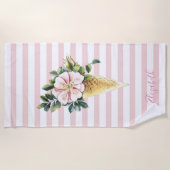Serviette De Plage Fleurs de crème glacée cool triées (Devant)