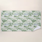 Serviette De Plage Fleurs de Delphinium blanc lavande (Devant)