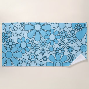 Serviette De Plage Fleurs de Jardin Rétro 60s les années 70 motif Flo