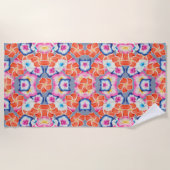 Serviette De Plage Fleurs de la Plumeria tropicale X Motif (Devant)