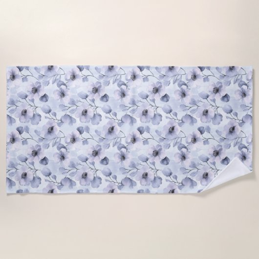 Serviette De Plage Fleurs de lavande violette (Devant)