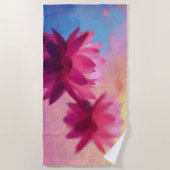 Serviette De Plage Fleurs de Lotus Abstraites modernes (Devant)