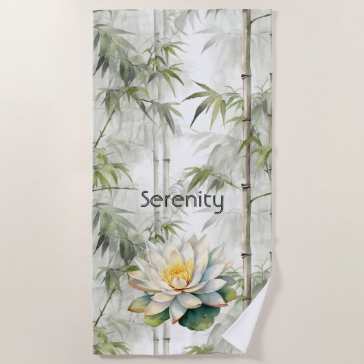 Serviette De Plage Fleurs de Lotus Sérénité (Devant)