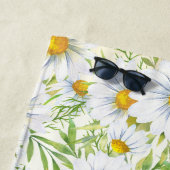 Serviette De Plage Fleurs de marais Wild Daisy Nom personnalisé (En situation)