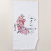 Serviette De Plage Fleurs de paris photo personnalisées (Devant)