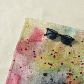 Serviette De Plage Fleurs De Pavot En Aquarelle (En situation)