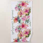 Serviette De Plage Fleurs de pétunia personnalisées pour enterrement  (Devant)