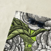 Serviette De Plage Fleurs de pivoines blanches et moisissures (En situation)